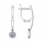 Серьги из серебра с фианитами