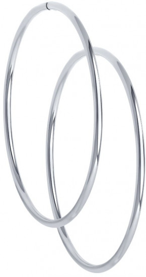 Серьги конго из серебра с алмазной гранью