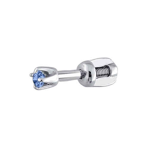 Серьга из серебра с фианитом