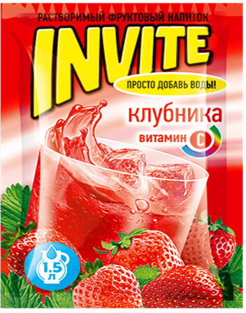 Напиток растворимый Invite «Клубника»