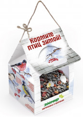 Кормушка с кормом для уличных птиц