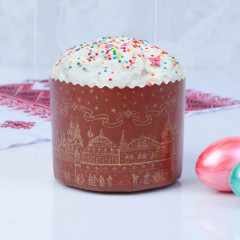Форма бумажная для кулича «Храм золотой»