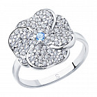 Кольцо из серебра с фианитами