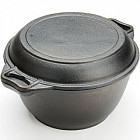 Кастрюля чугунная с крышкой-сковородкой (2 в 1, диаметр 24 см, 3 л)