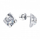 Серьги из серебра с фианитами