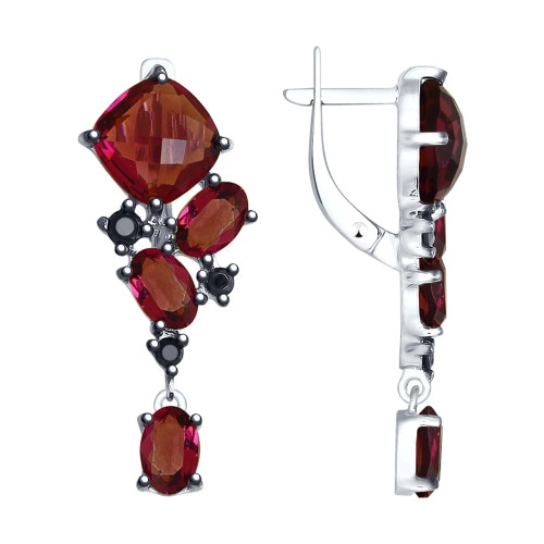 Серьги из серебра с кристаллами Swarovski и фианитами | SOKOLOV