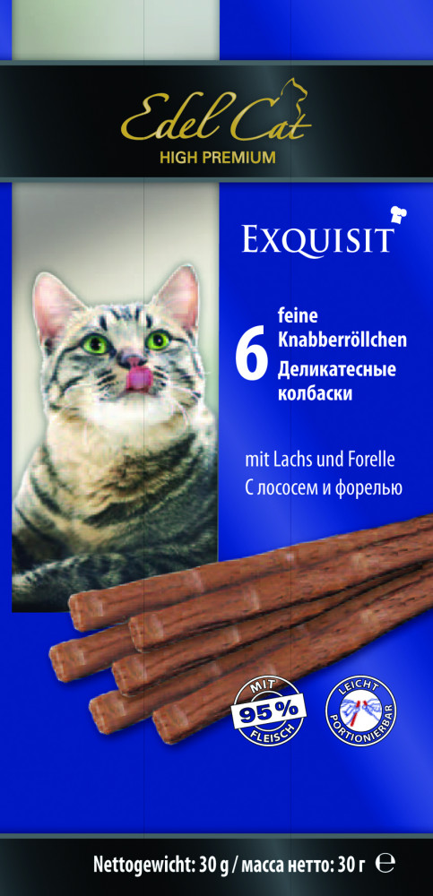 Колбаски для кошек с лососем и форелью | Edel Cat