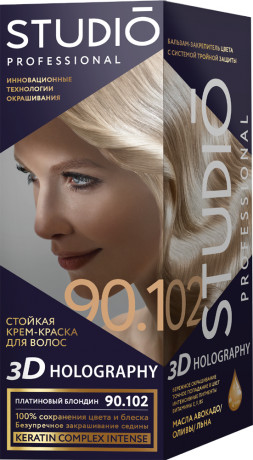 Крем-краска для волос, оттенок 90.102 Платиновый блондин