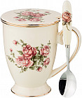 Кружка заварочная с ложкой «Корейская роза»