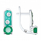 Серьги из серебра с эмалью, агатами и фианитами