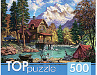Пазл «Домик у озера в горах»