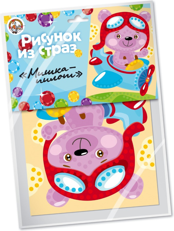 Рисунок из страз «Мишка-пилот» | Десятое королевство