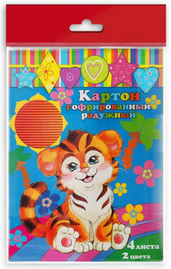 Картон гофрированный радужный