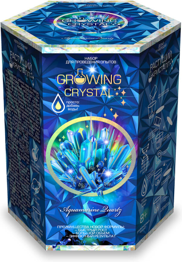 Набор для творчества «Растущий кристалл. Aquamarine» | Growing Crystal | Danko Toys