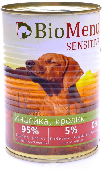 Консервы гипоаллергенные для собак «Индейка и кролик»