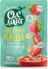 Каша овсяная молочная с клубникой