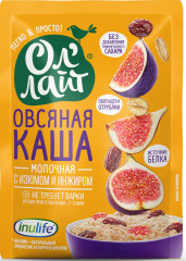 Каша овсяная молочная с изюмом и инжиром