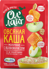 Каша овсяная молочная с яблоком и медом