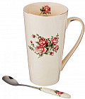 Кружка с ложкой «Корейская роза»