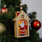 Декор с подсветкой «Дед мороз в домике»