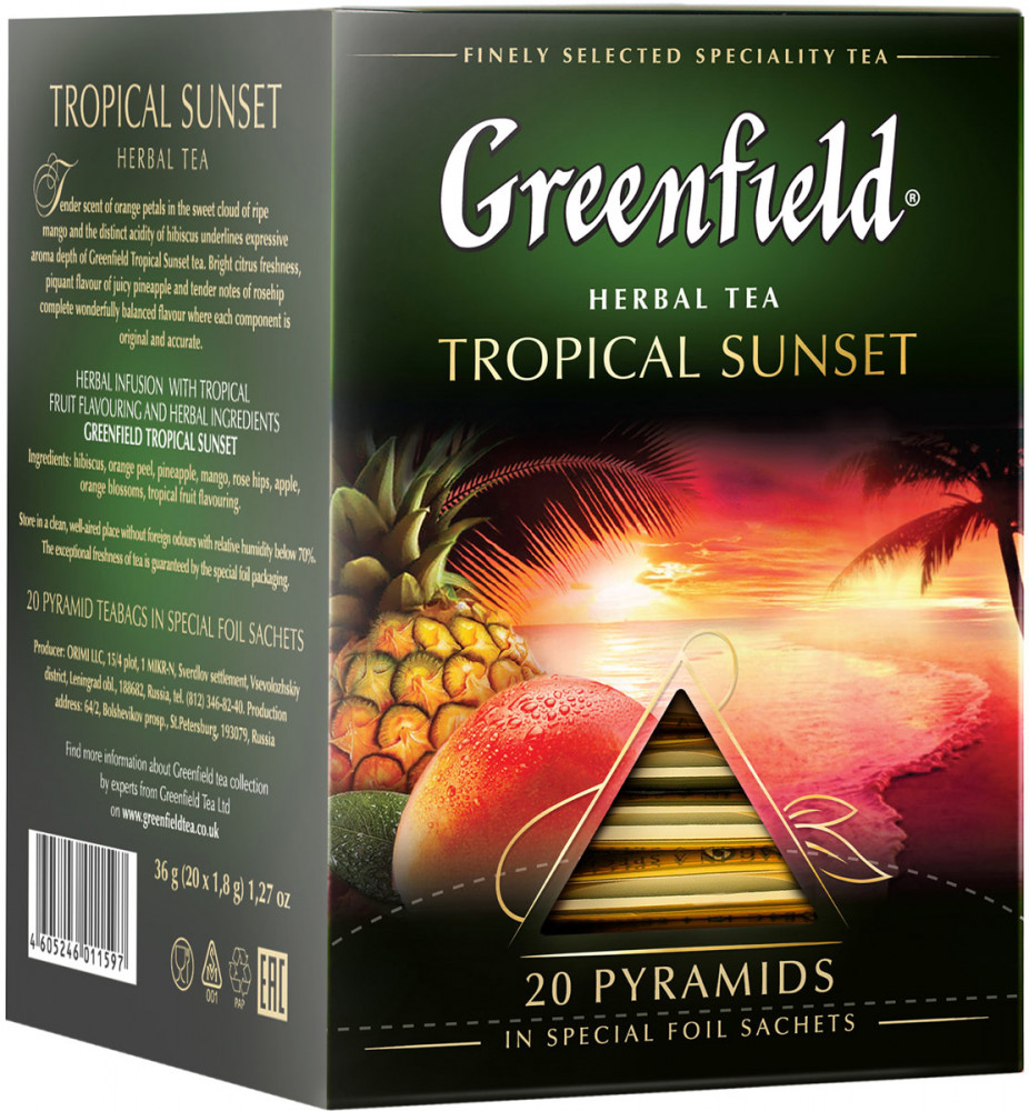 Чай в пирамидках «Tropical sunset» | Коллекция пирамидок | Greenfield