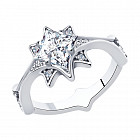 Кольцо из серебра с фианитами