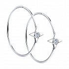 Серьги из серебра с фианитами