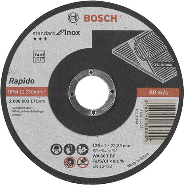 Круг отрезной по нержавеющей стали «Rapido» | Standard for Inox | Bosch
