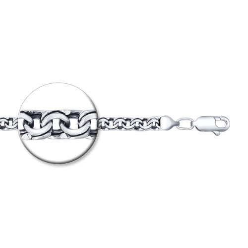 Браслет из серебра с алмазной гранью