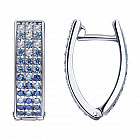 Серьги из серебра с фианитами