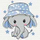 Картина по номерам «Слоненок в панамке»