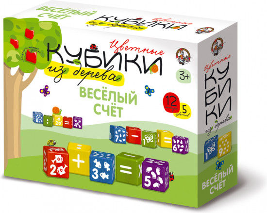 Кубики деревянные «Веселый счет»