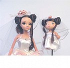 Кукла «Sonya» брюнетка с фатой в платье с бантом и маленькой сестренкой