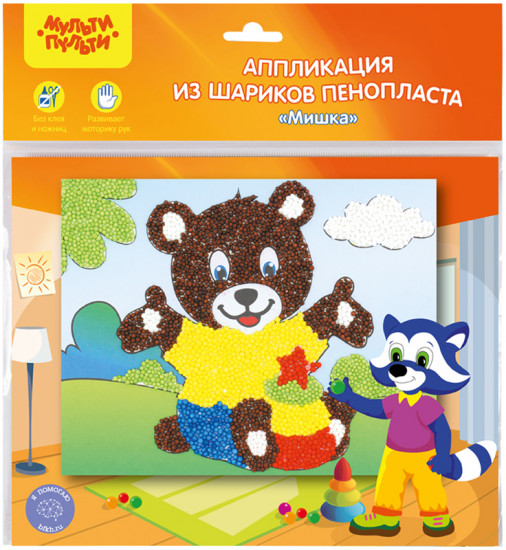 Аппликация из пенопласта «Мишка»