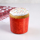 Форма бумажная для кекса, маффинов и кулича «Красная Пасха»