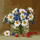 Картина по номерам «Ромашки и васильки»