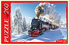 Пазл «Поезд в зимнем лесу»