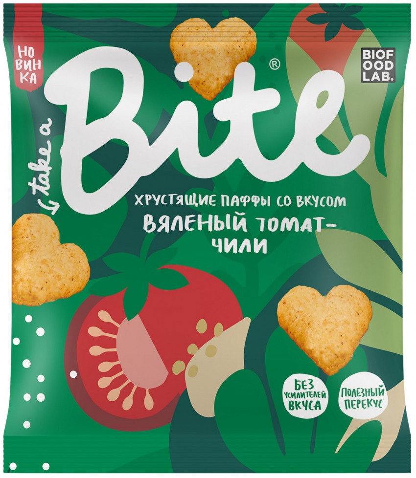 Паффы хрустящие со вкусом вяленый томат-чили | Bite