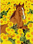 Картина по номерам «Лошадь в подсолнухах»