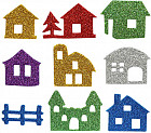 Наклейки с блестками «Дома»