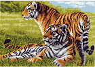 Канва с рисунком «Бенгальские тигры»