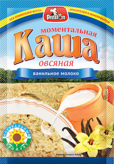 Каша овсяная с молоком и ванилью