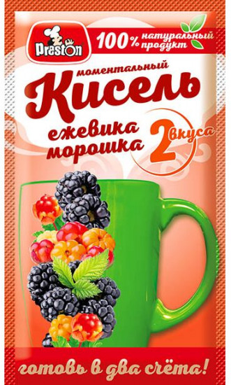 Кисель со вкусом ежевики и морошки, ежевика и морошка — Preston