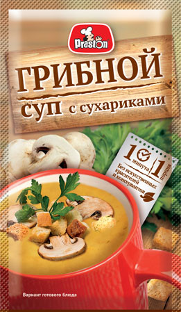 Суп-пюре грибной с сухариками