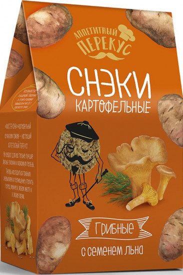 Снэки картофельные c семенем льна «Грибные»