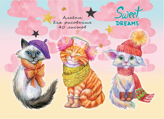 Альбом для рисования «Утепленные коты»