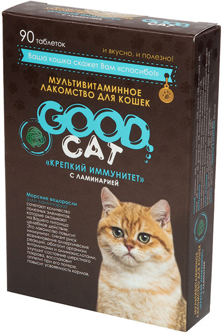 Лакомство мультивитаминное для кошек «Крепкий иммунитет» (с ламинарией) | Good Dog & Сat