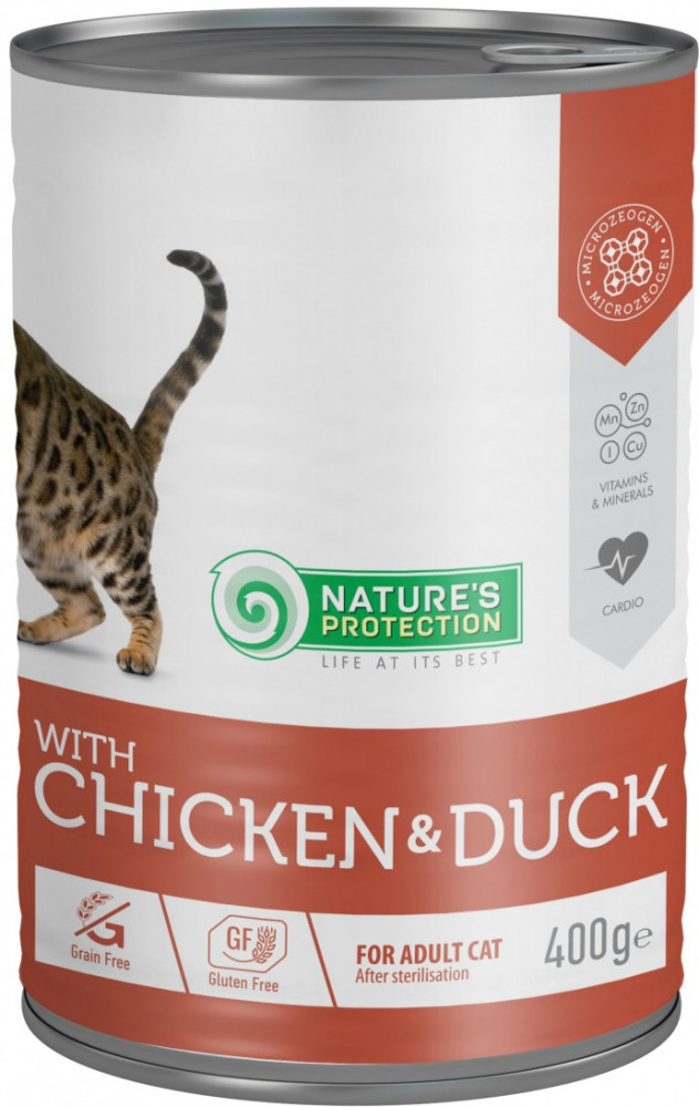 Корм для стерилизованных кошек с курицей и уткой | Cat Adult | Nature's Protection