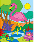 Холст с красками по номерам «Яркий фламинго»