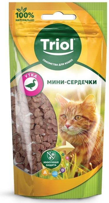 Лакомство для кошек «Сердечки из утки» | Triol